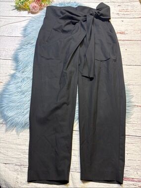 Zara Black Tie-Waist Dress Trouser Pants sz XL